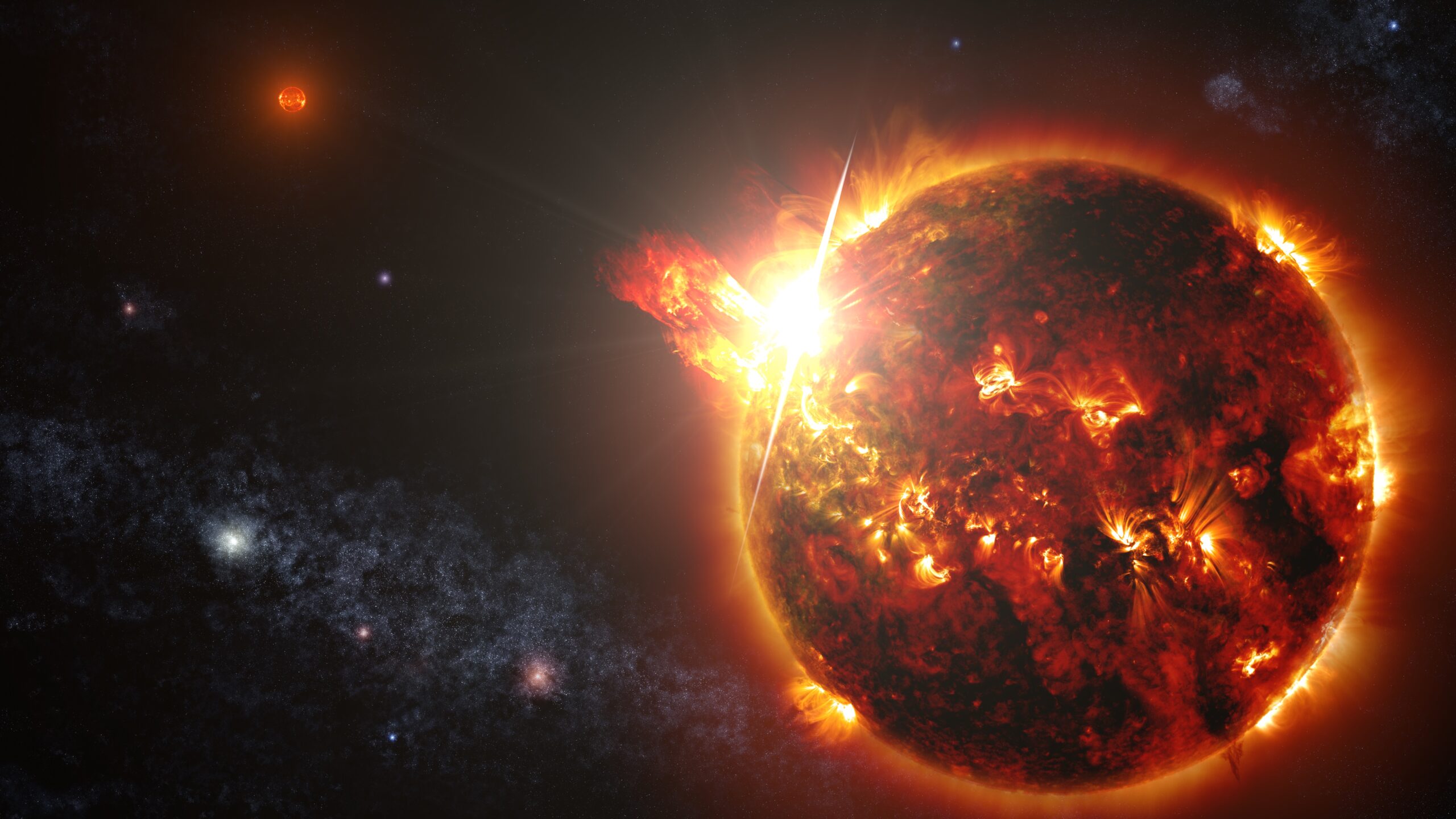 Künstlerische Darstellung von DG CVn (Bild: NASA's Goddard Space Flight Center/S. Wiessinger)