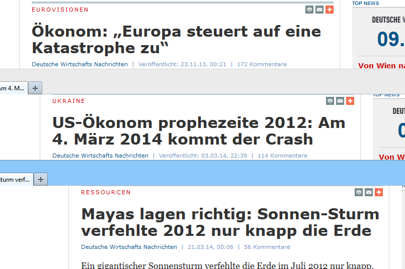 Internet-Nachrichten: nur komplett mit Katastrophe!