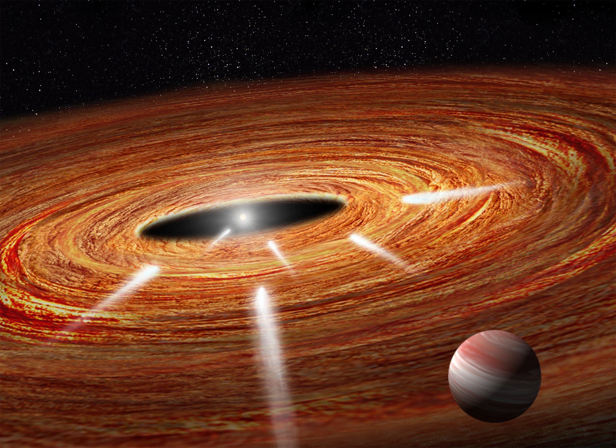 So sieht es - vielleicht - aus bei HD 172555 (Künstlerische Darstellung: NASA, ESA, A. Feild and G. Bacon (STScI))